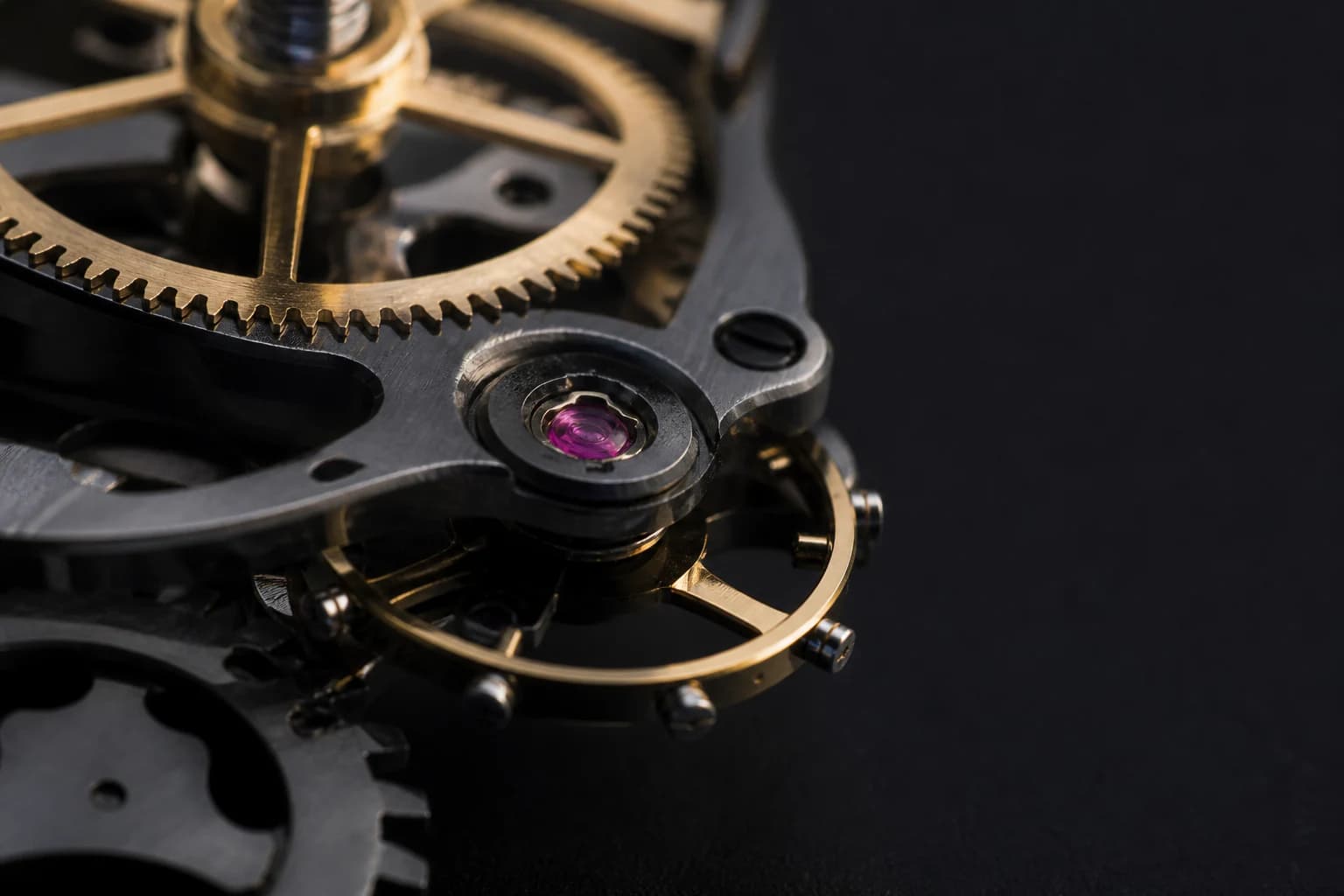 Macro detail of an unbranded precision mechanical movement